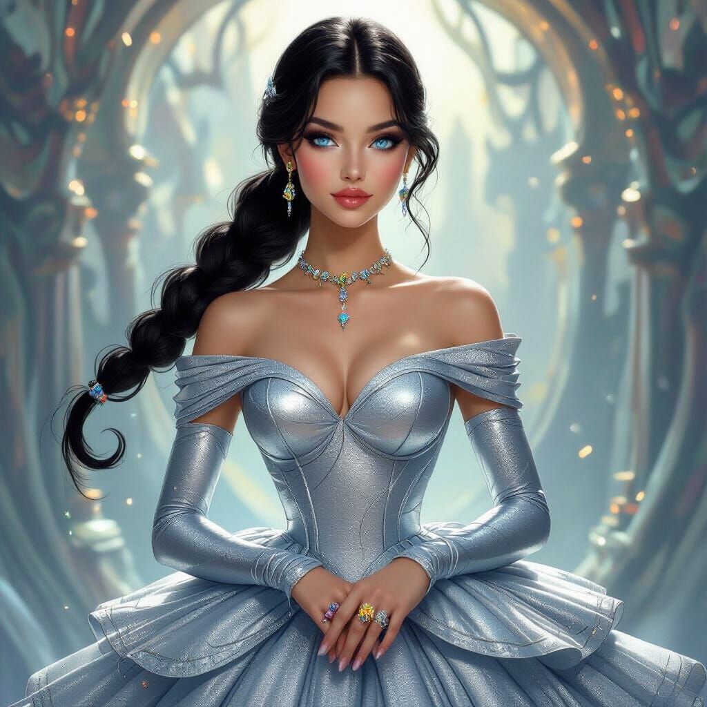 Liquid Mercury Maiden in Surrealist Style