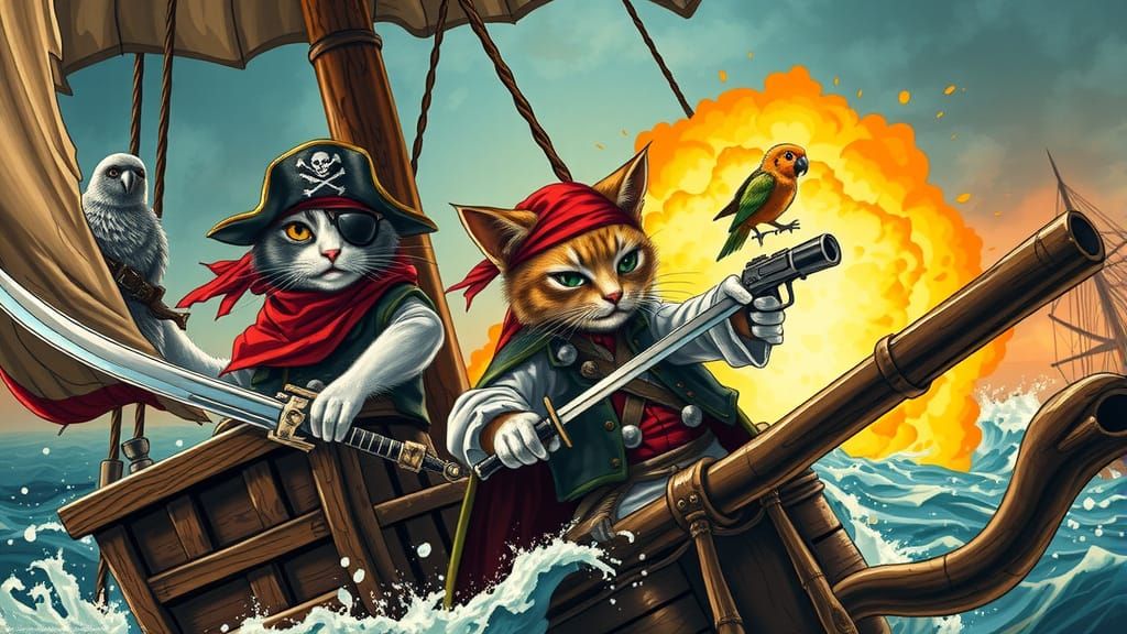 Pirate Cats Commandeer the High Seas in a Swashbuckling Adve...