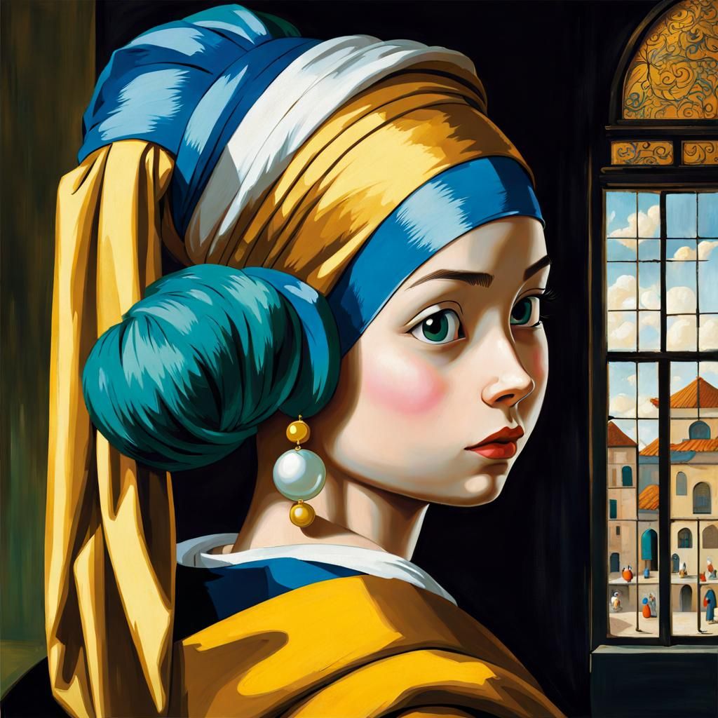 Bulma as Girl with a Pearl Earring