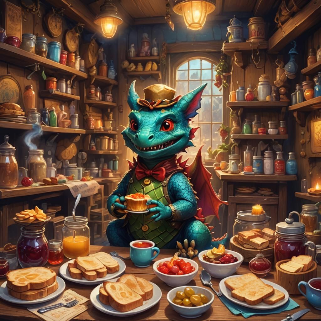 Mischievous Dragon Butters Toast in Magical Cafe