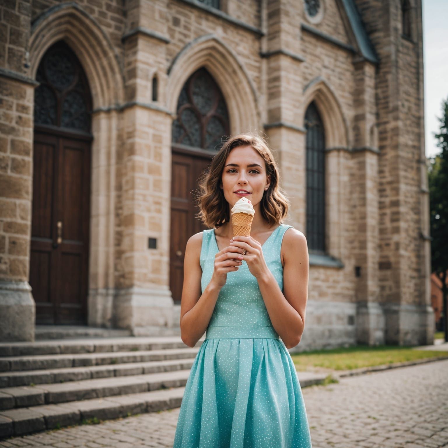 Young Woman with Ice Cream, Professional Photography