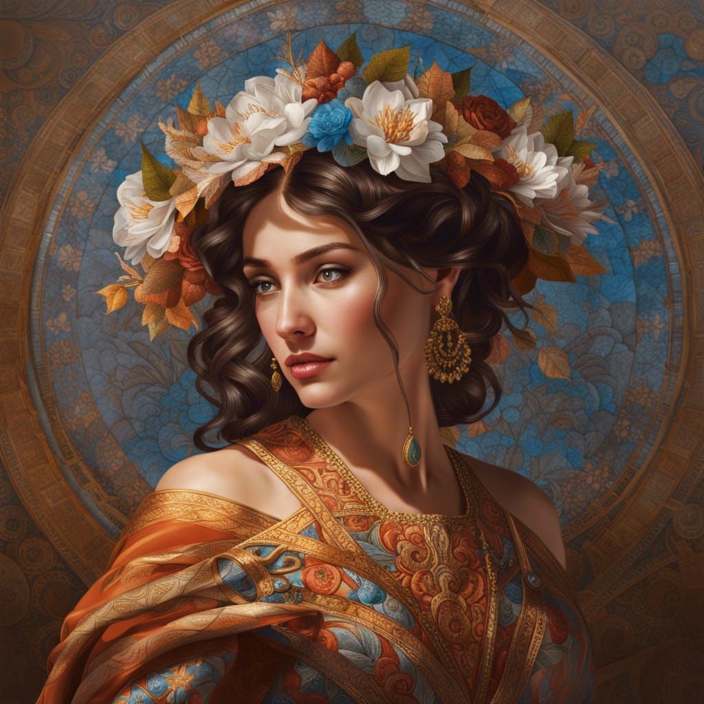 Vibrant Concept Art Portrait in Triadic Colors