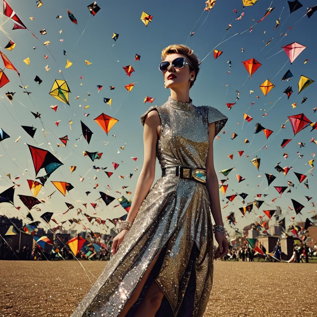 Kite Fashion Gown in London, Surreal Photography