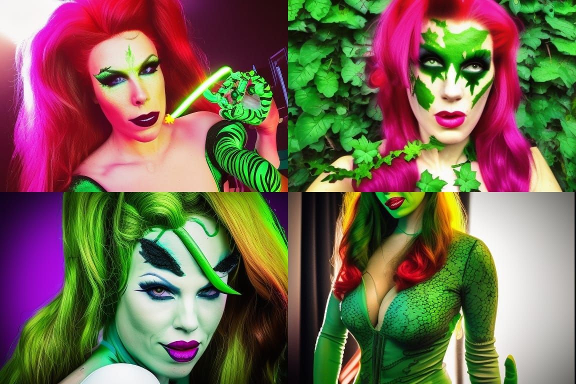 Poison Ivy in Synthwave Neon Retro Style