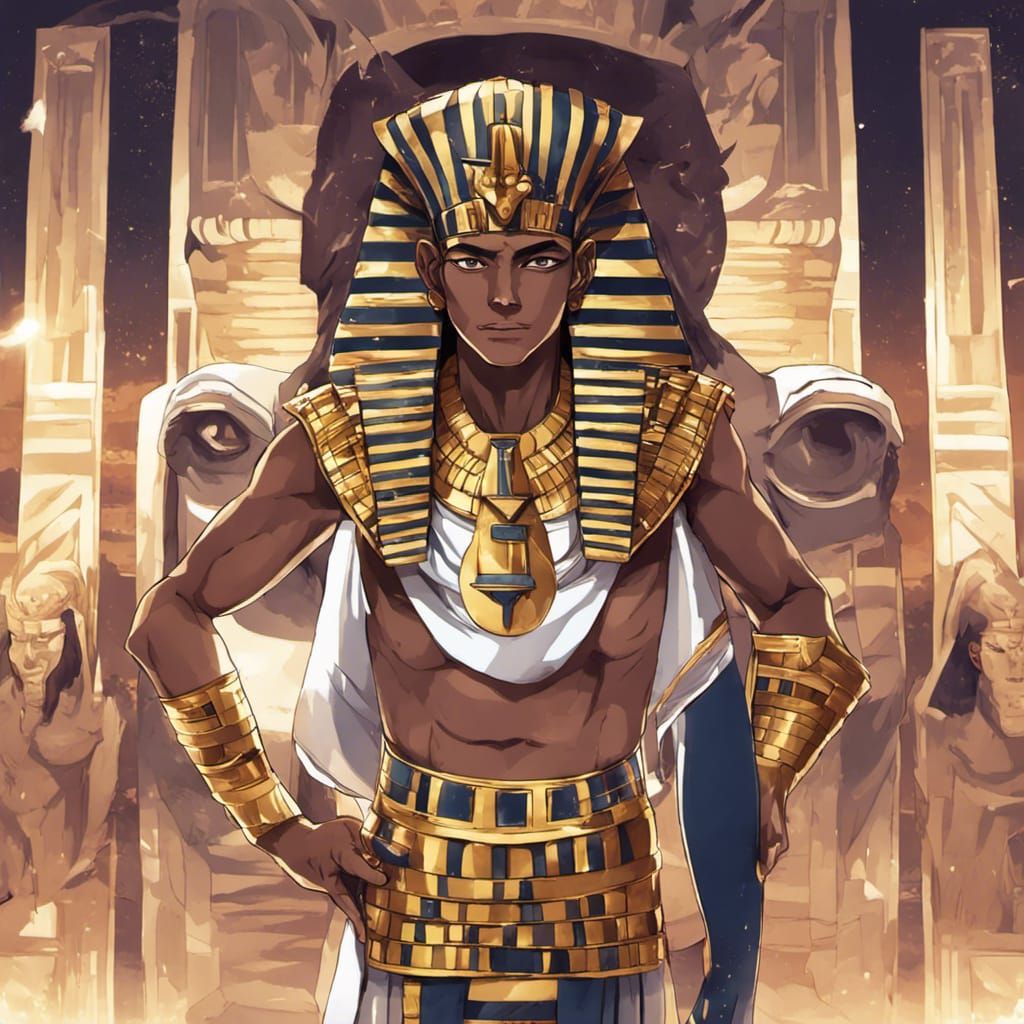 Egyptian Pharaoh in Anime Style