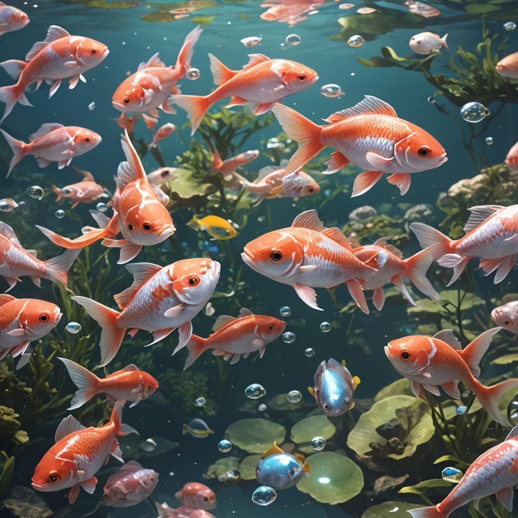 Cute Baby Fish in Detailed 3D Anime Art