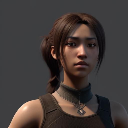 Asian Girl in Cargo Pants: Fantasy Concept Art