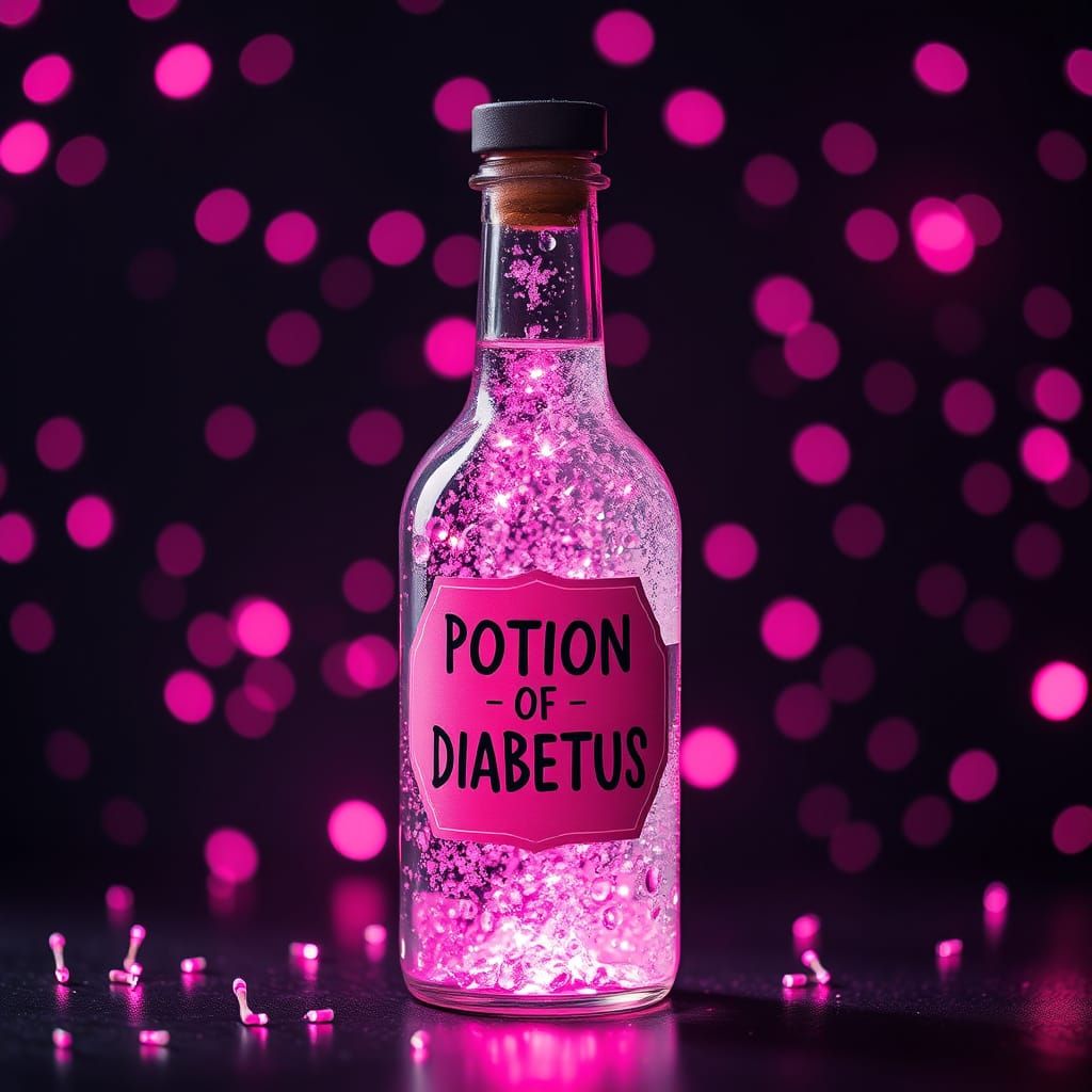 Synthwave Potion of Diabetus with Realistic Lighting