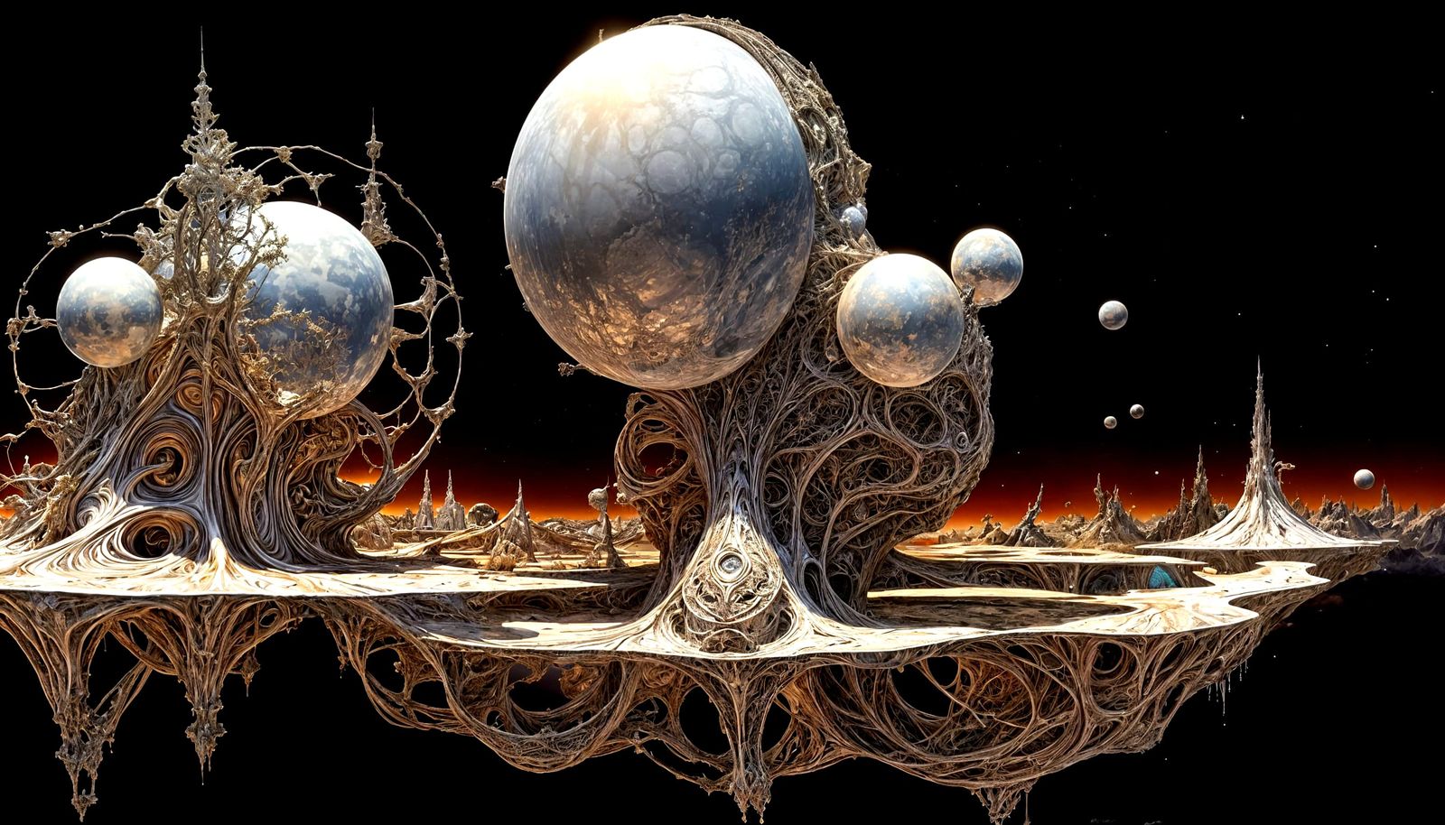 Abstract Fractal Art with Geometric Elements