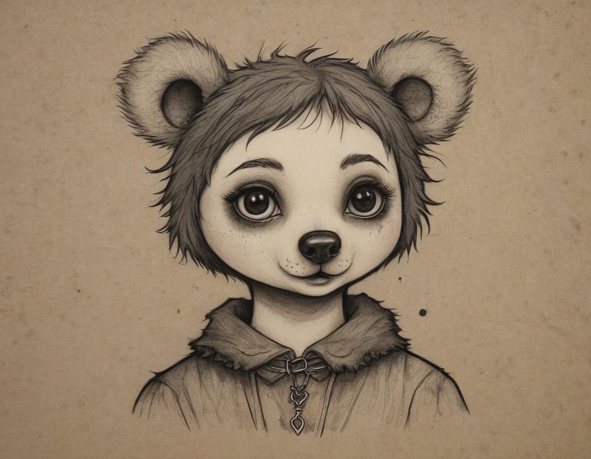 Sassy Goth Fairybear Portrait in Sooty Residue