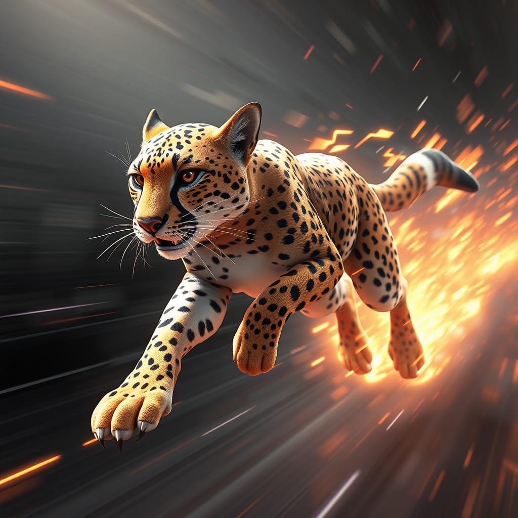 Cheetah in Hyper-Realistic Anime Style