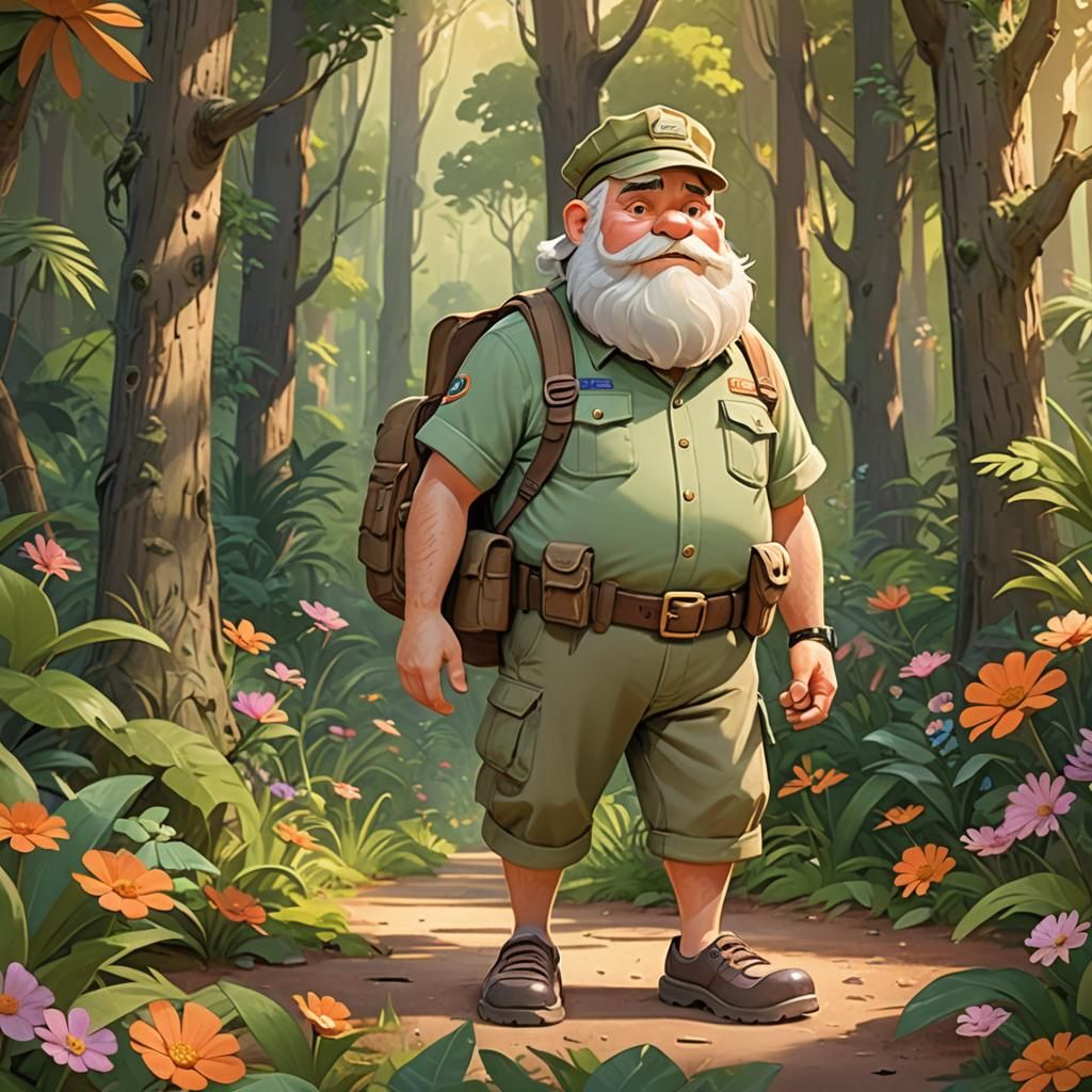Dwarf in Rainforest: Pixar-Style Concept Art