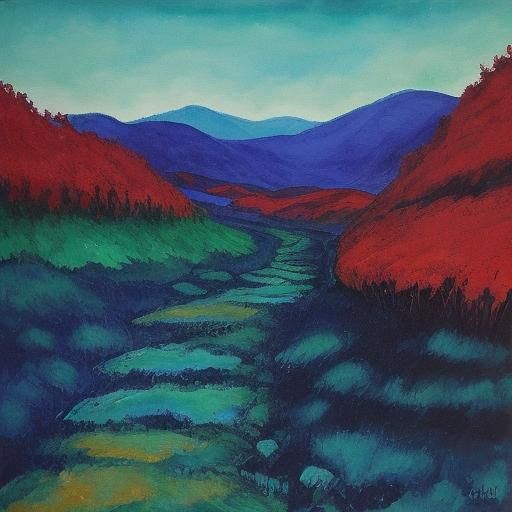 Dramatic Landscape Scene in Expressionist Style