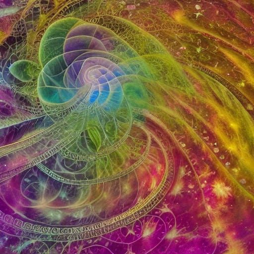 Geometric Floral Tapestry in Vibrant Earth Tones