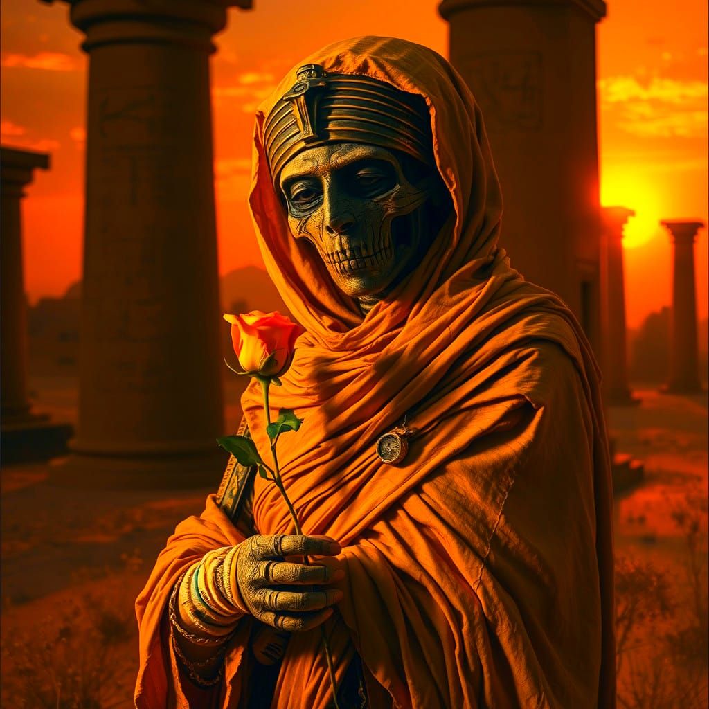 Egyptian Mummy in Floral Embellishments