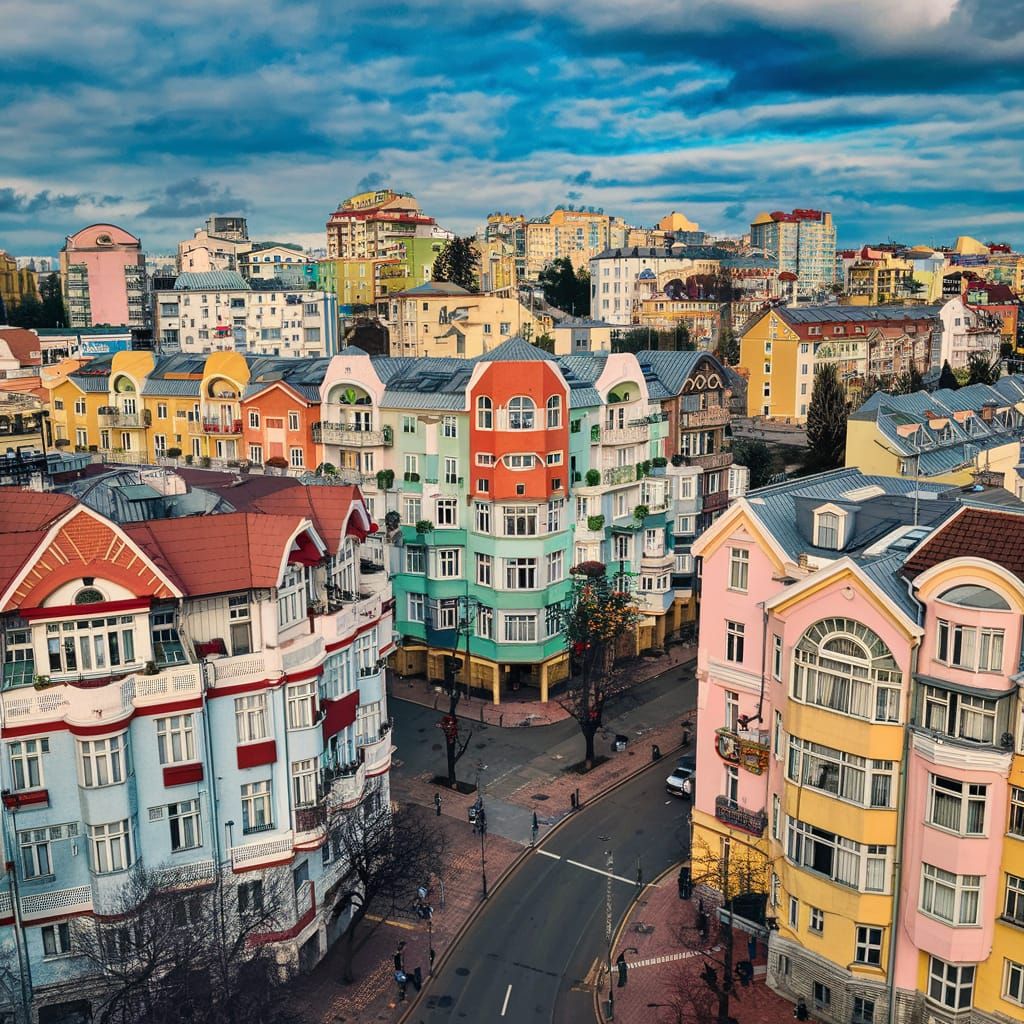 Colorful Communist-Era Architecture in Bulgarian City