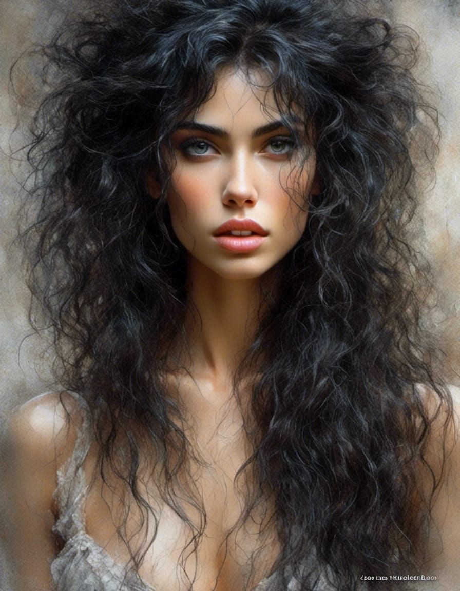 Detailed Painting of Janine Habeck by Jose Royo Style