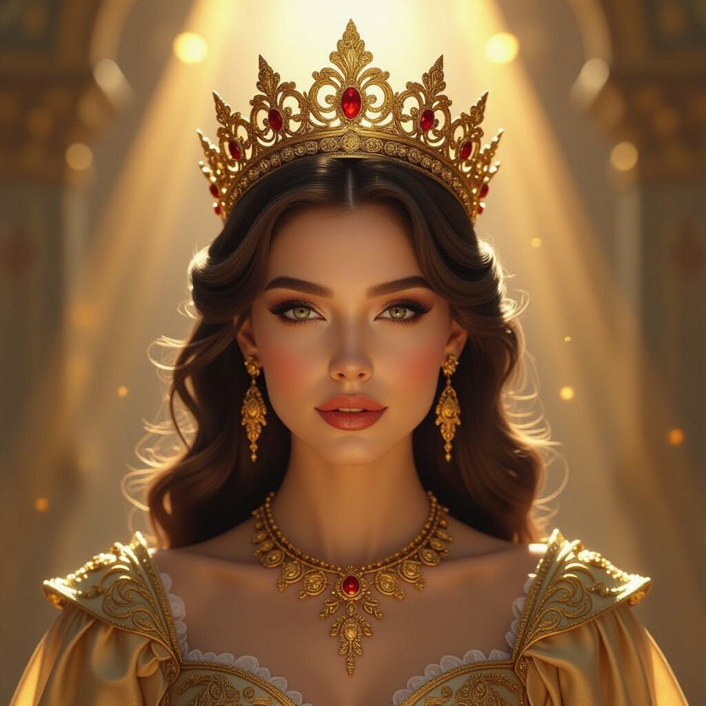 Golden Queen Portrait Regal Concept Art