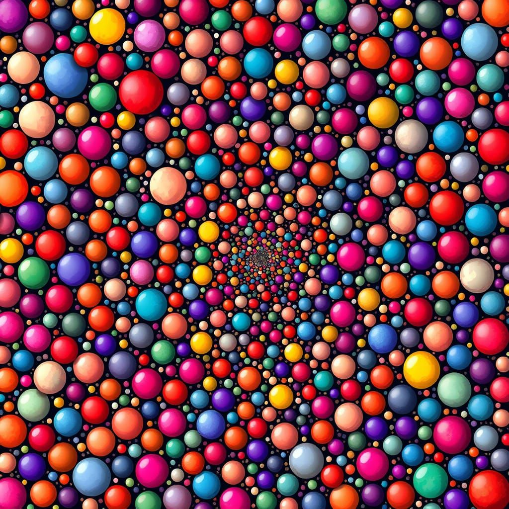 Mesmerizing Polka Dot Mosaic in Abstract Vector Style