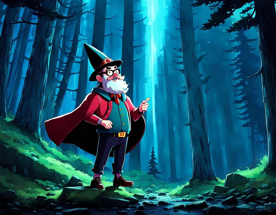 Grunkle Stan Illustration in Gravity Falls Style