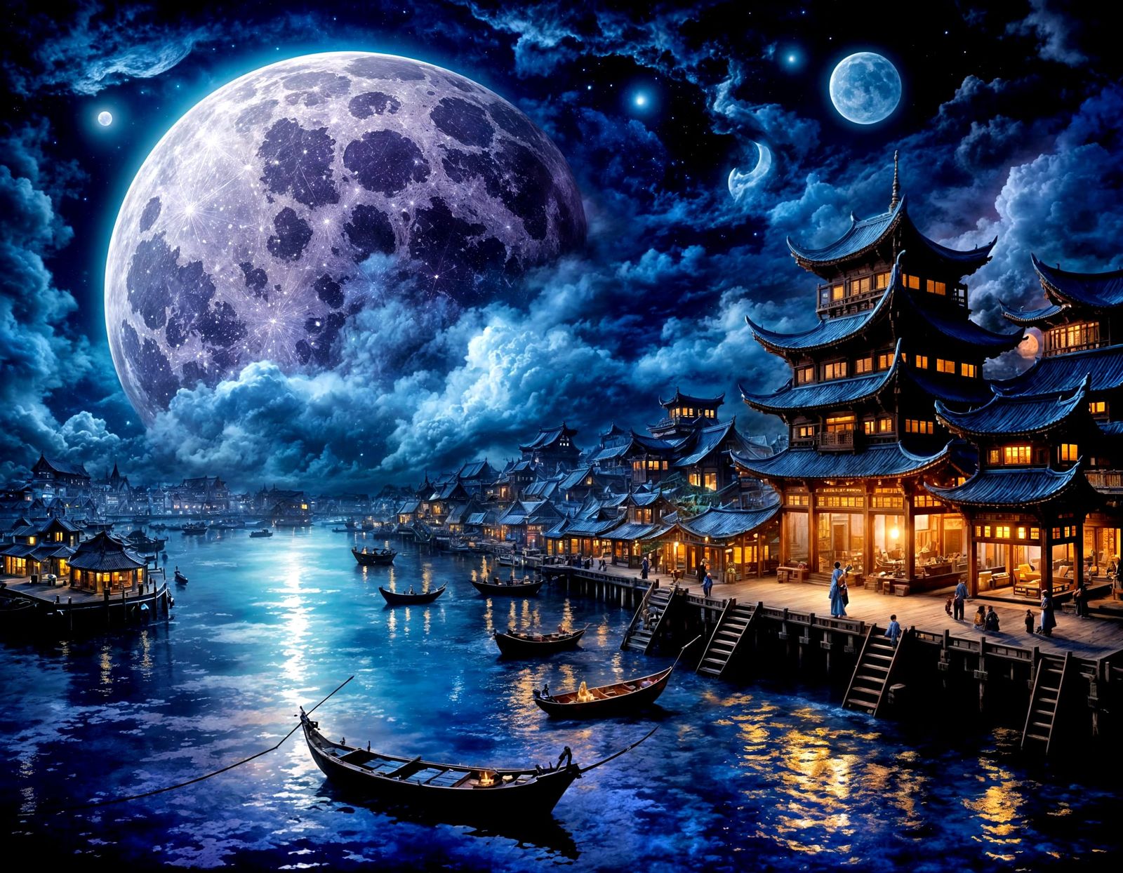 Fantasy moonlight scape