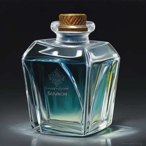 A silver diamond potion bottle