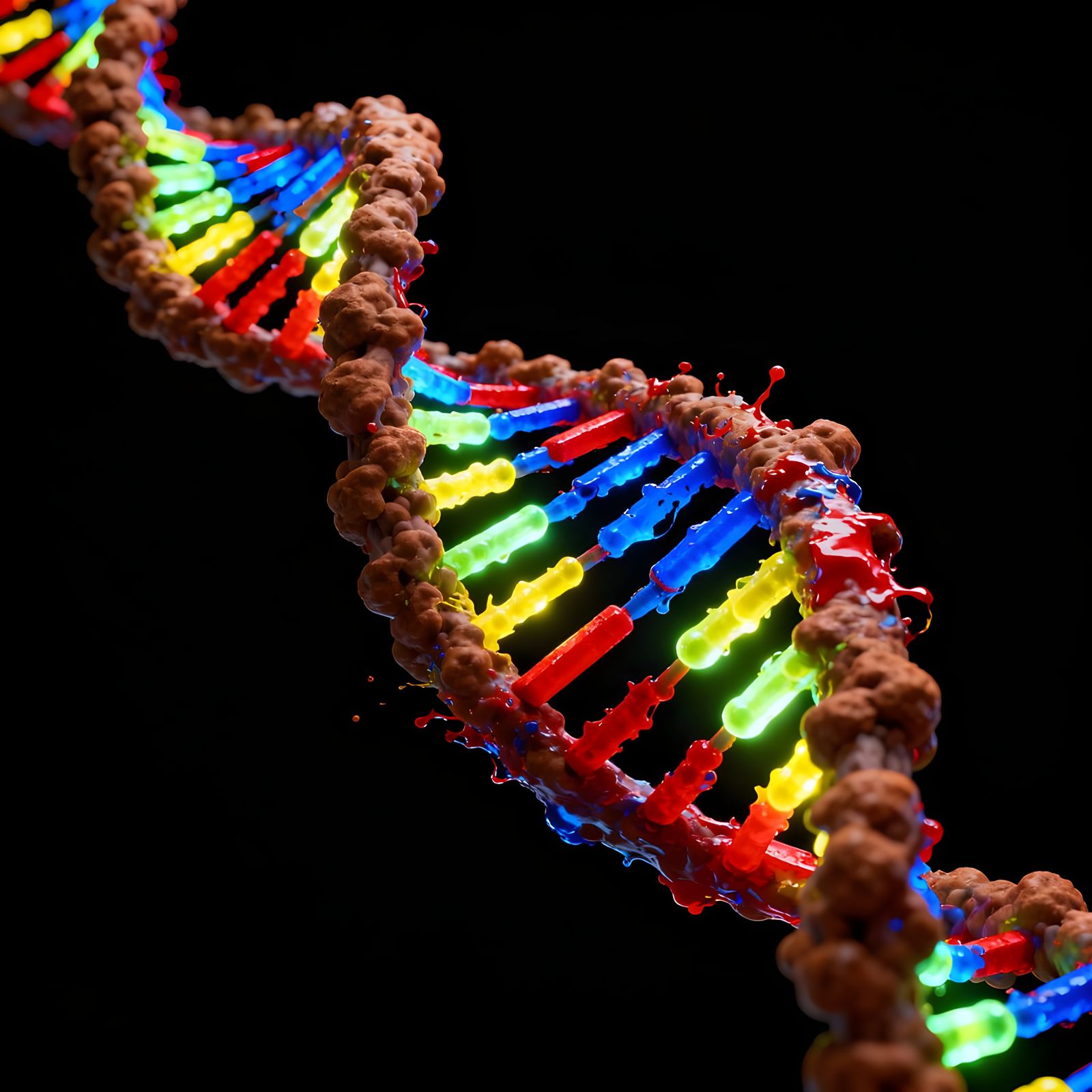 Hyperrealistic 3D DNA Molecule Art