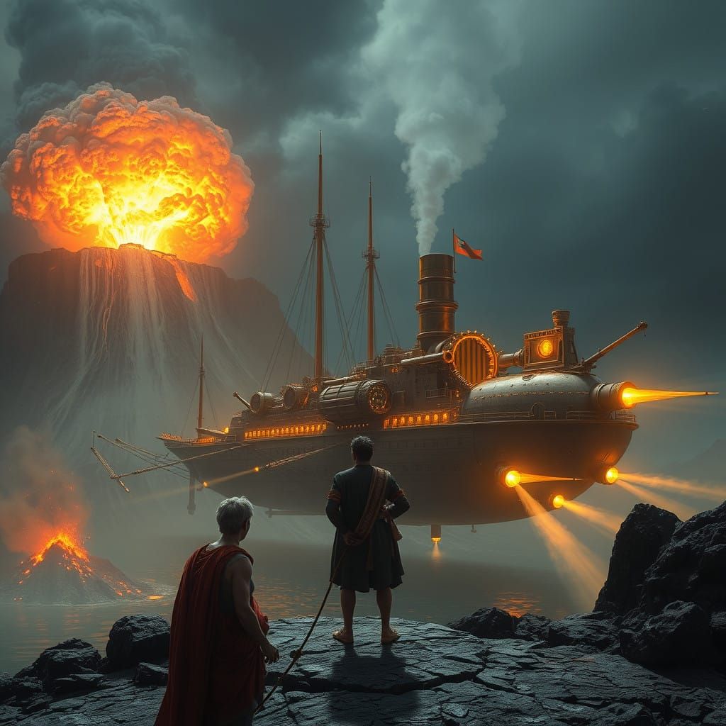 Steampunk Julius Caesar Bids Farewell to Atlantis Amidst Vol...