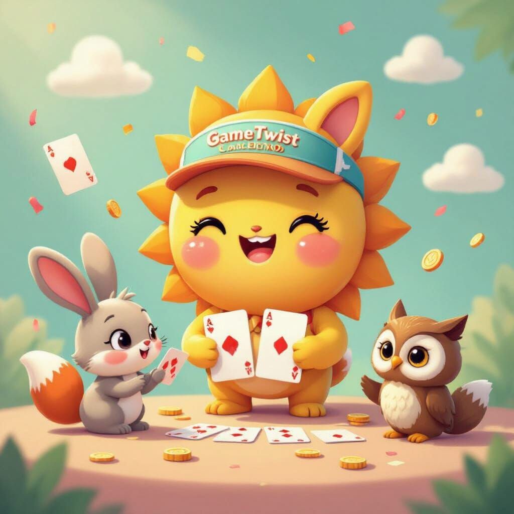 Sun Dealer Casino Game with Animals in Cartoon Style
