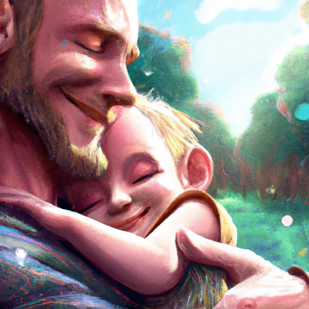 Heartwarming Father and Baby Portrait in Park