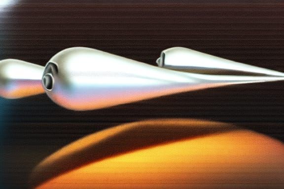 Surreal Futuristic Spaceships in Metallic Instrument Forms