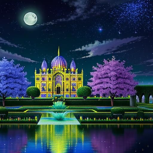 Angelic Palace in the Clouds with Celestial River