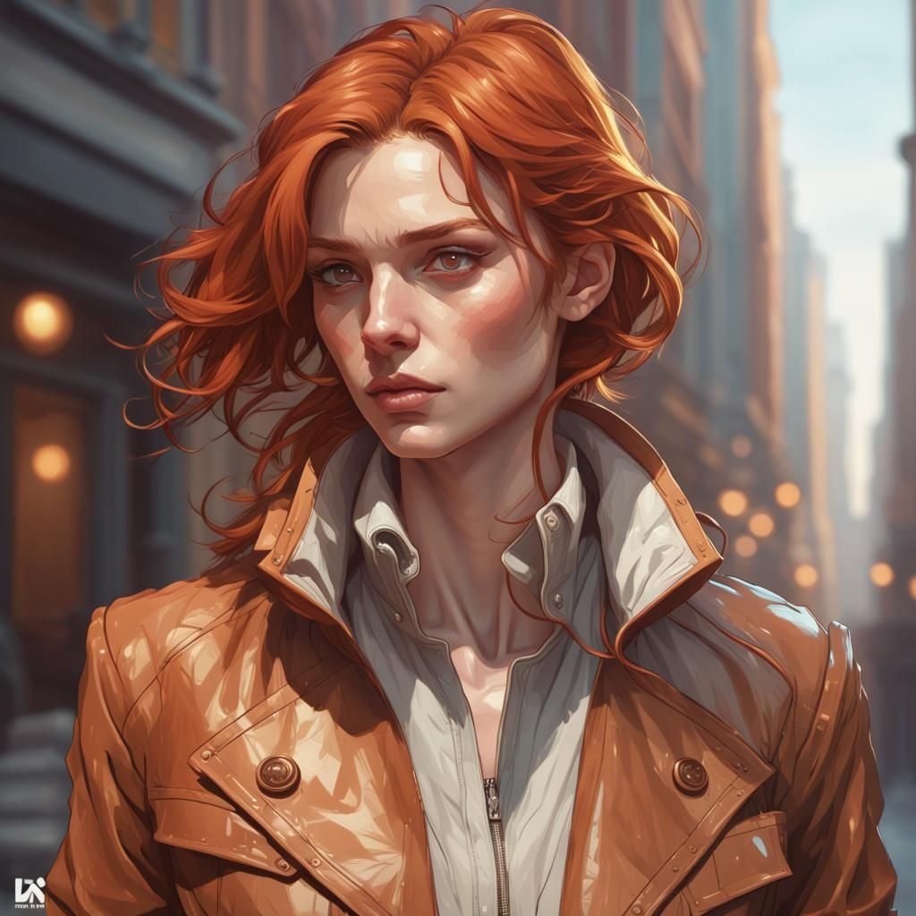 Detailed Portrait of Ginger with Brown Highlights