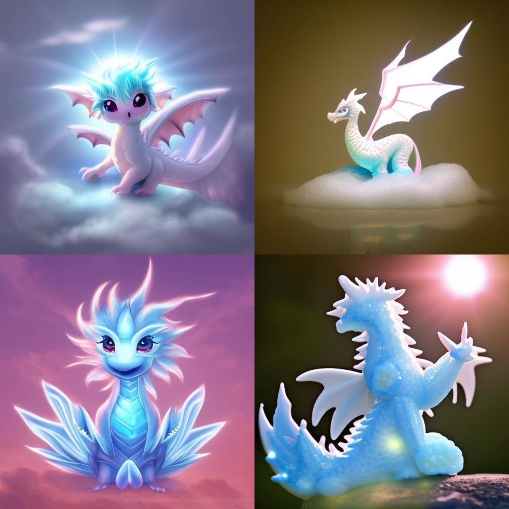Cute Ice Dragon in Divine Sunshine