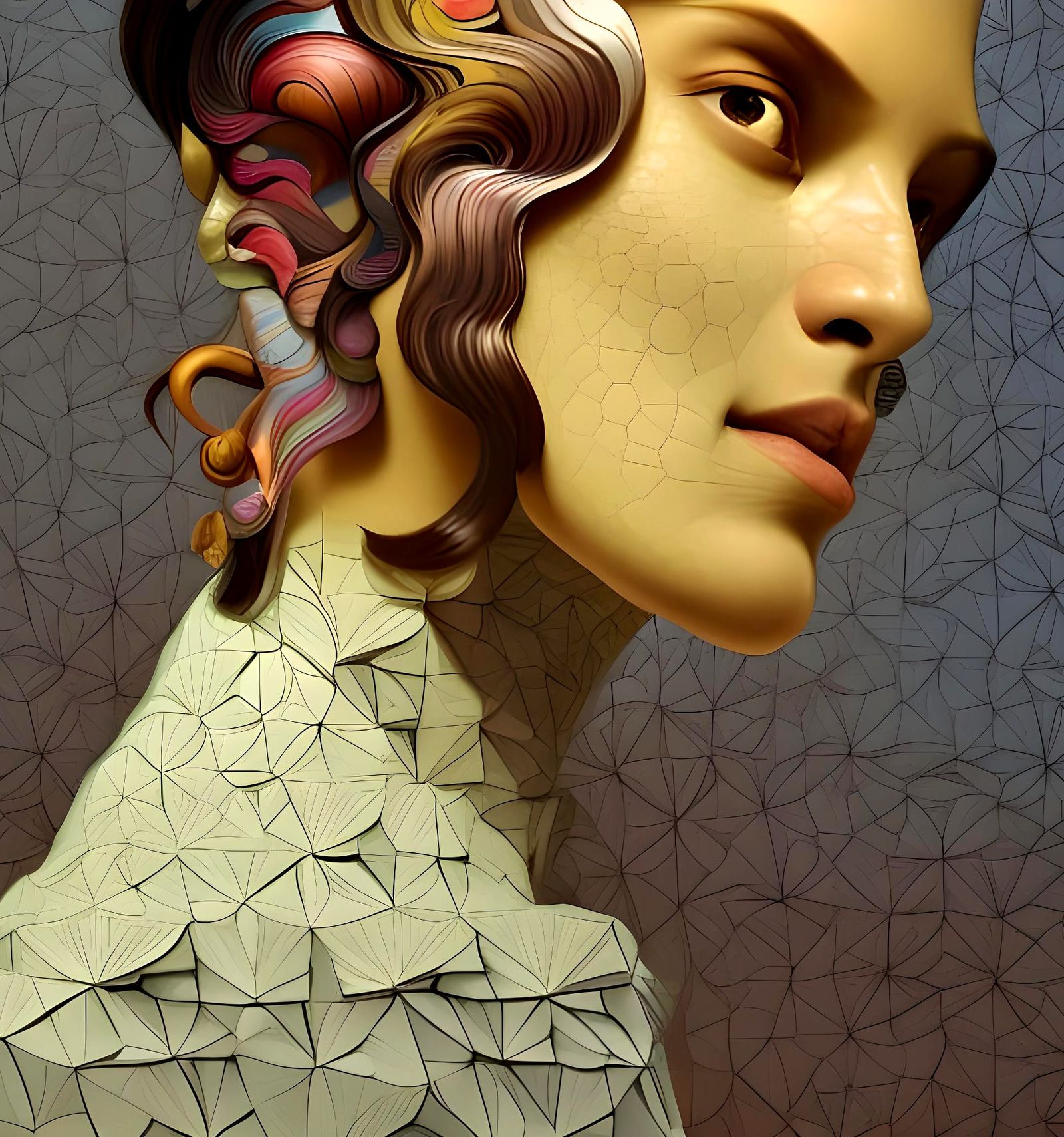 Droste Effect Portrait in Art Nouveau Style