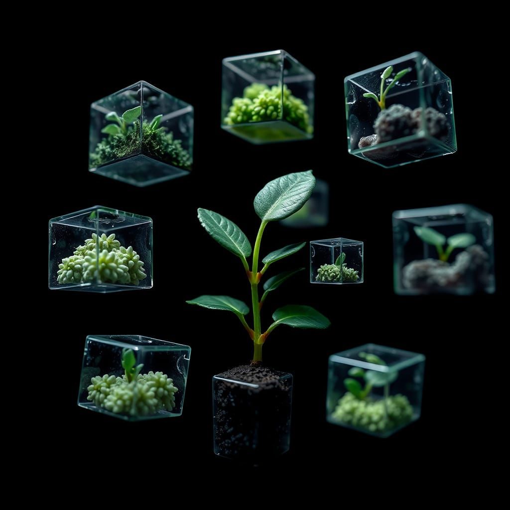Surreal Cubes Reveal the Life Cycle of a Plant in Hyper-Real...