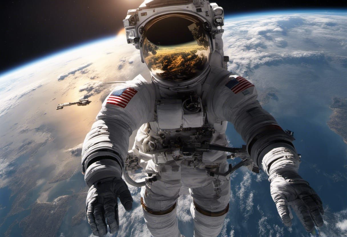 US Astronaut Space-walking: us astronaut space-walking, take...