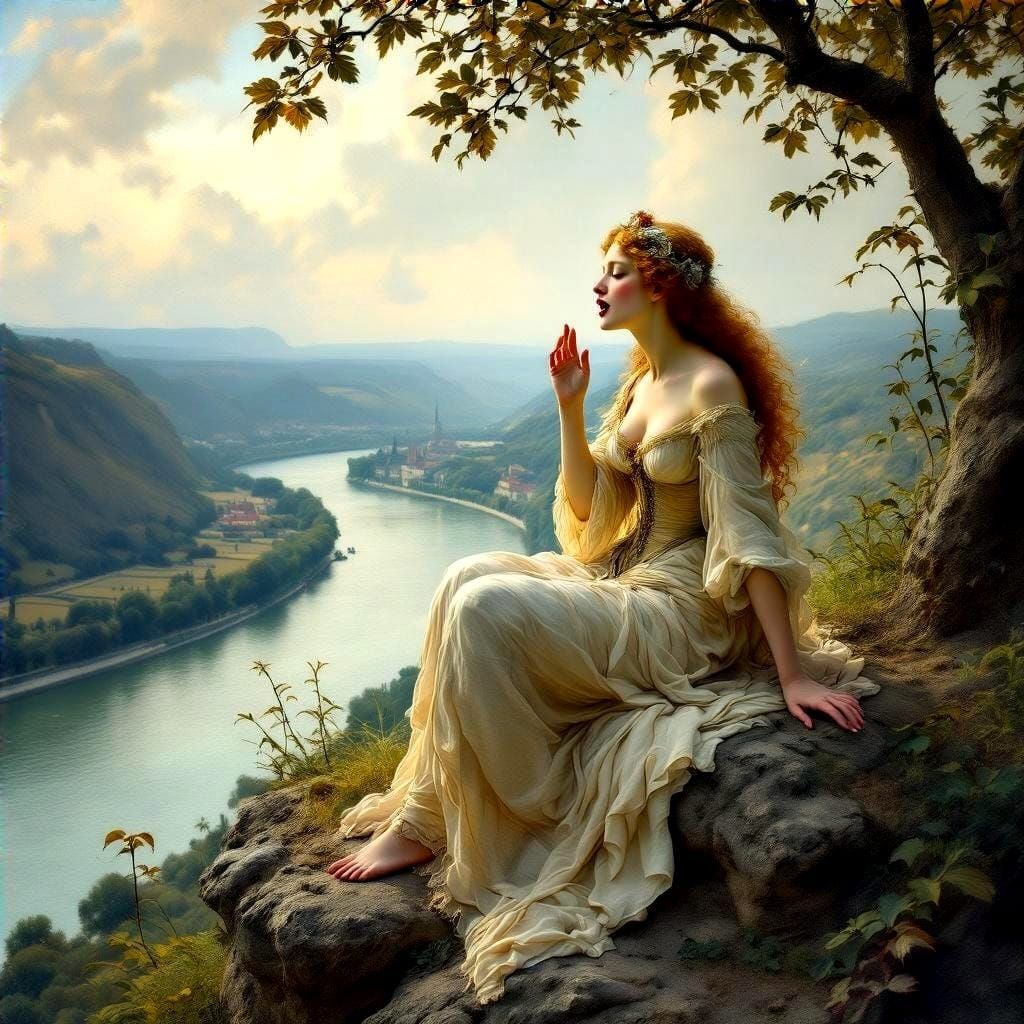 Siren Over Rhine Valley as Renaissance Painting