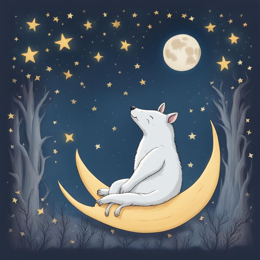 Moon's Bedtime Lullaby: A Calming Night Scene