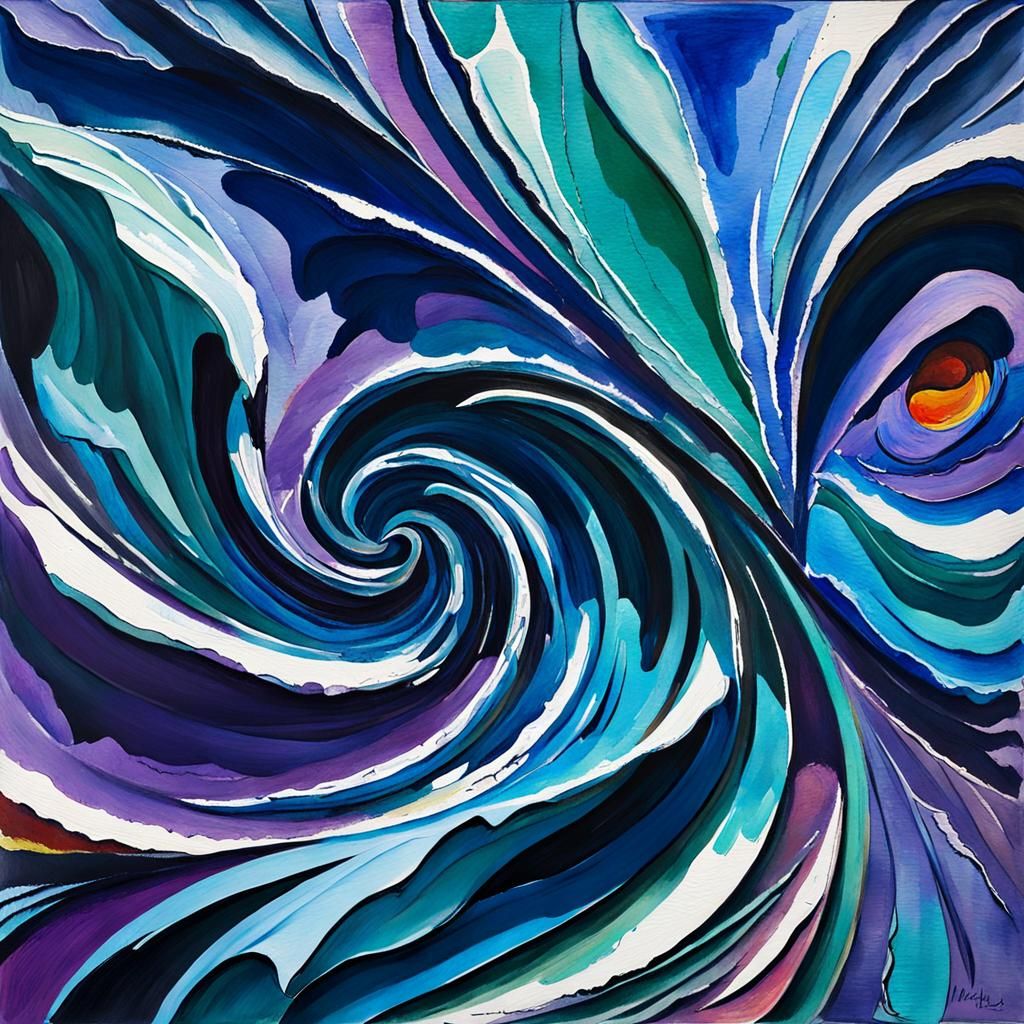 Gouache Style Impressionist Painting on Canvas