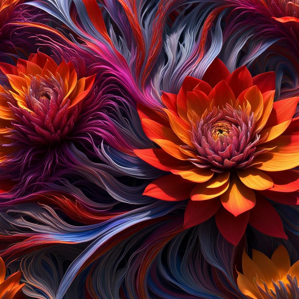 Cosmic Flower Formed from Reflective Paint Droplets