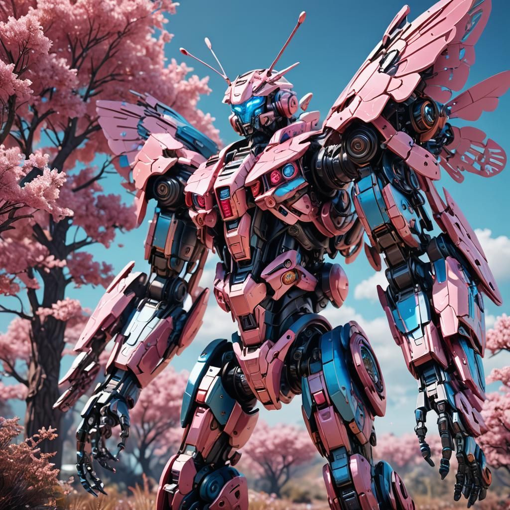 Robotic Butterfly on Alien Planet in Sci-Fi Style