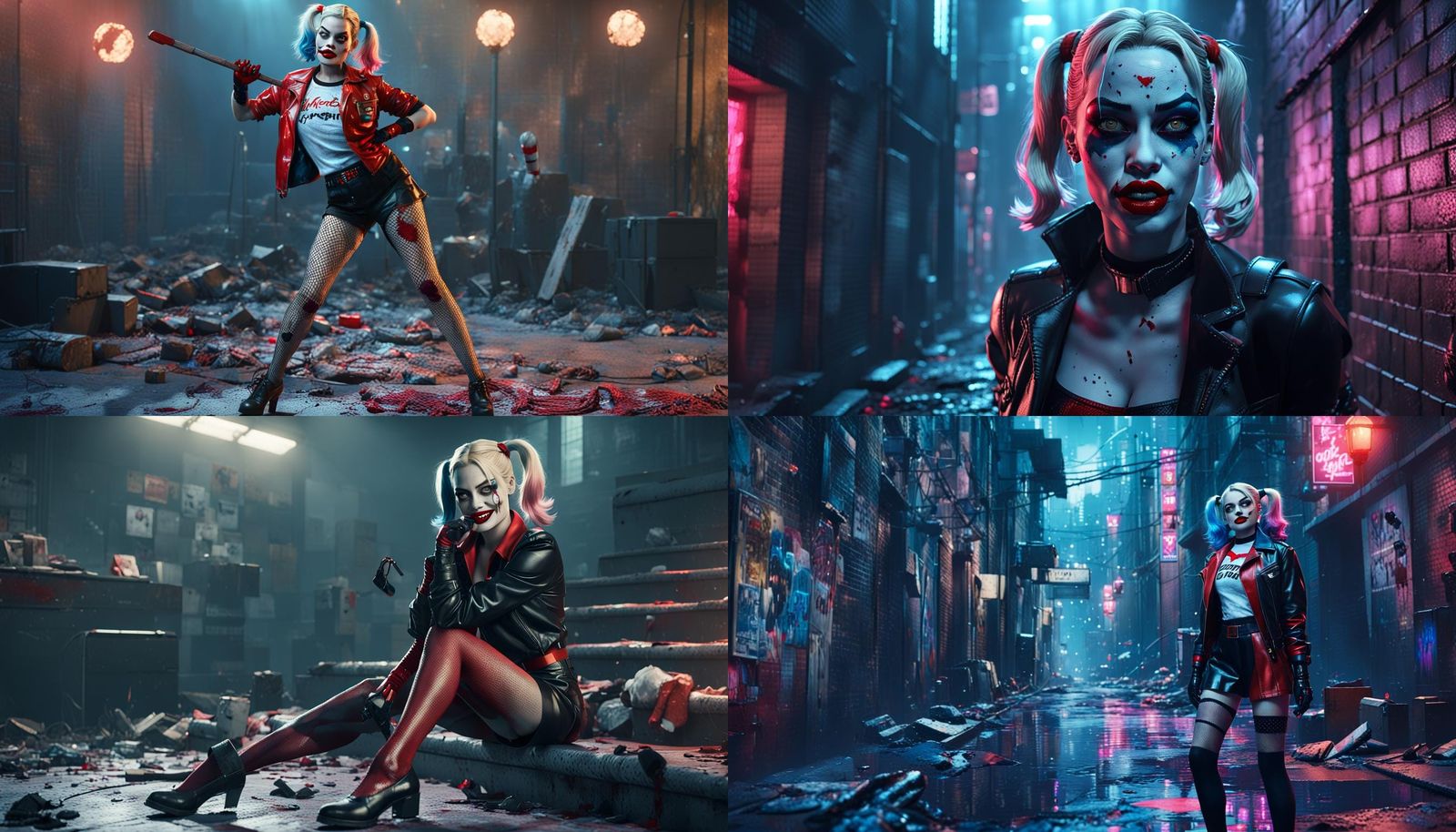 Harley Quinn Inspired 3D Rendering in Cinematic Style