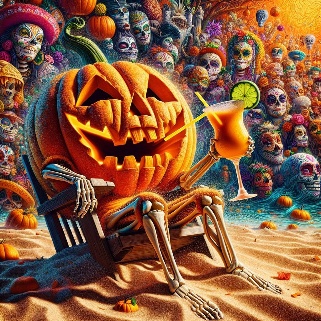 Jack-o'-Lantern's Beachside Margarita on Day of the Dead