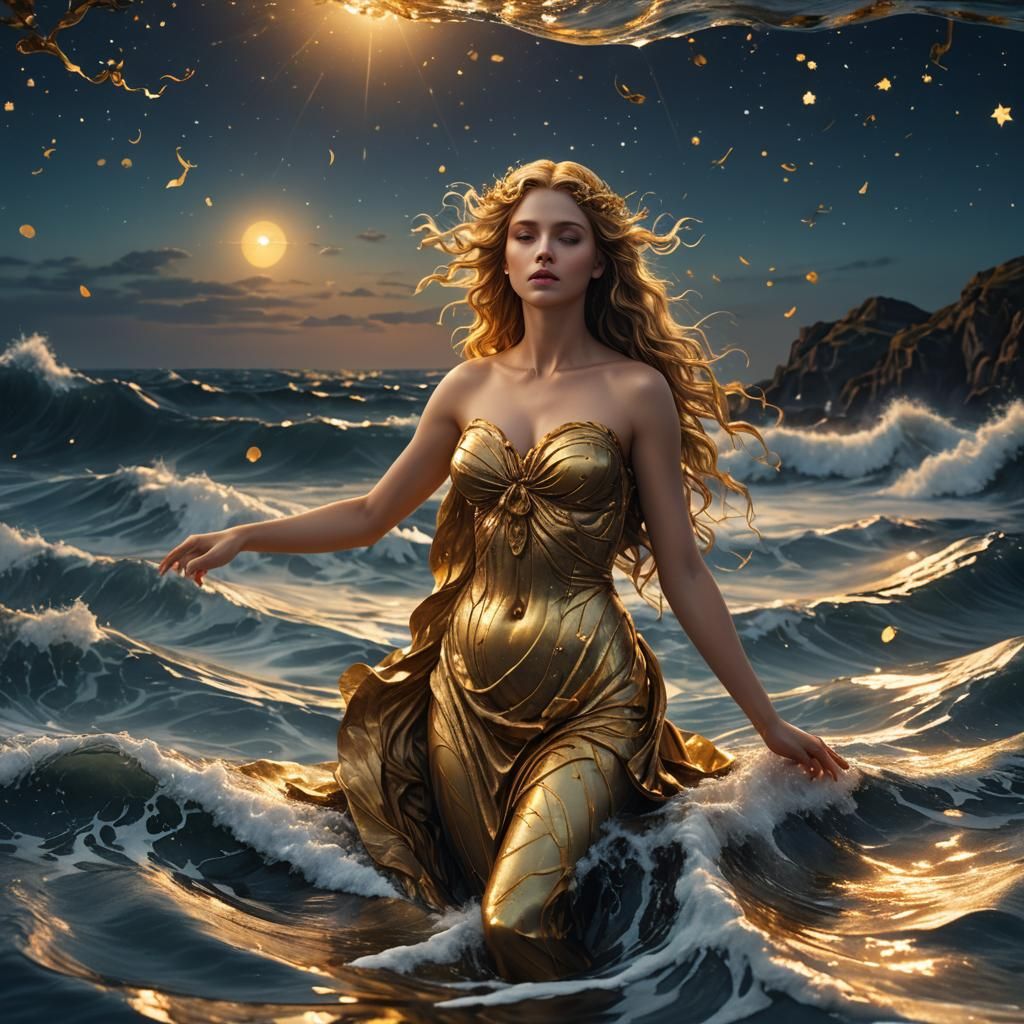 Aphrodite Rising: Hyperrealistic Digital Matte Painting