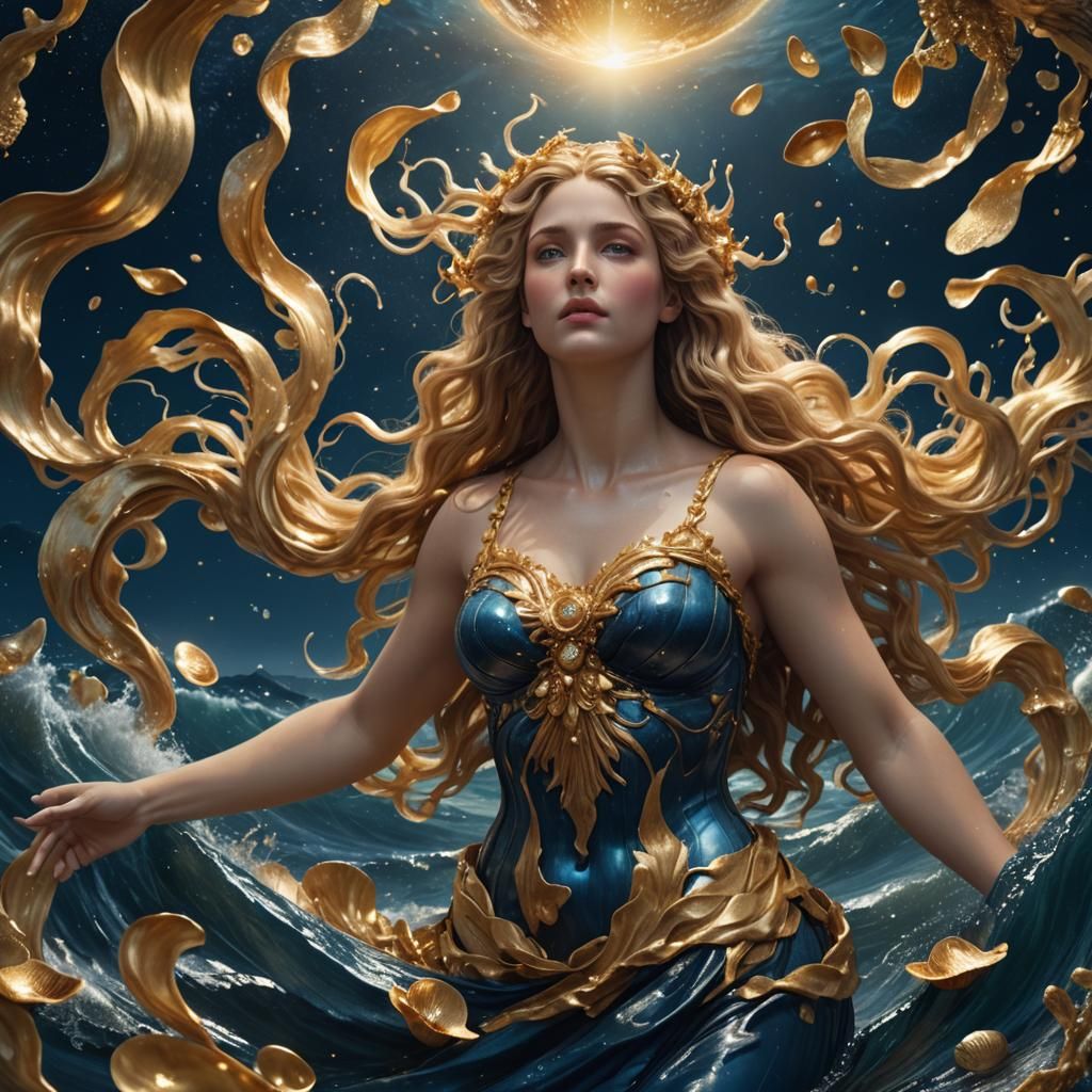 Aphrodite Rises: Hyper-Realistic Olympian Goddess