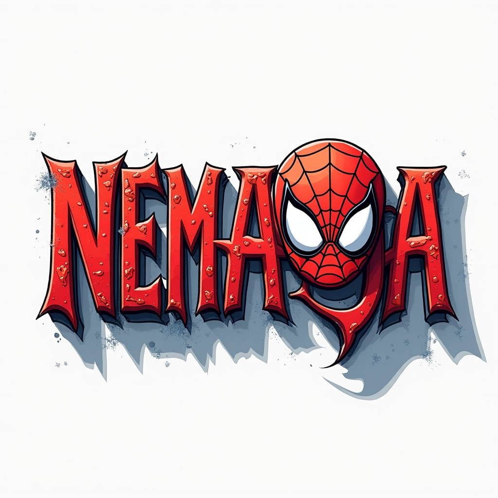 Spiderman Cartoon Name Art: Nemanja Typography