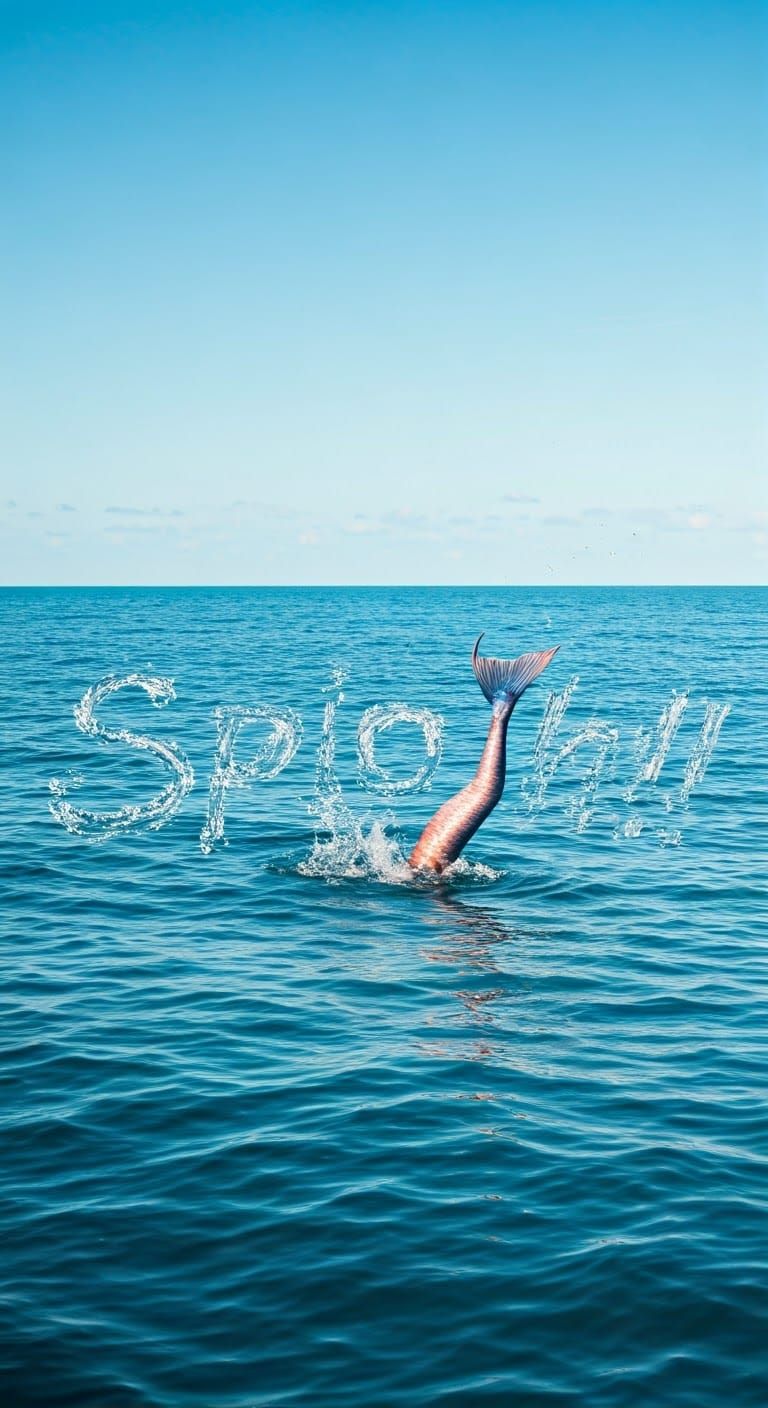 Mermaid Dive Creates Splashing Word Sploosh