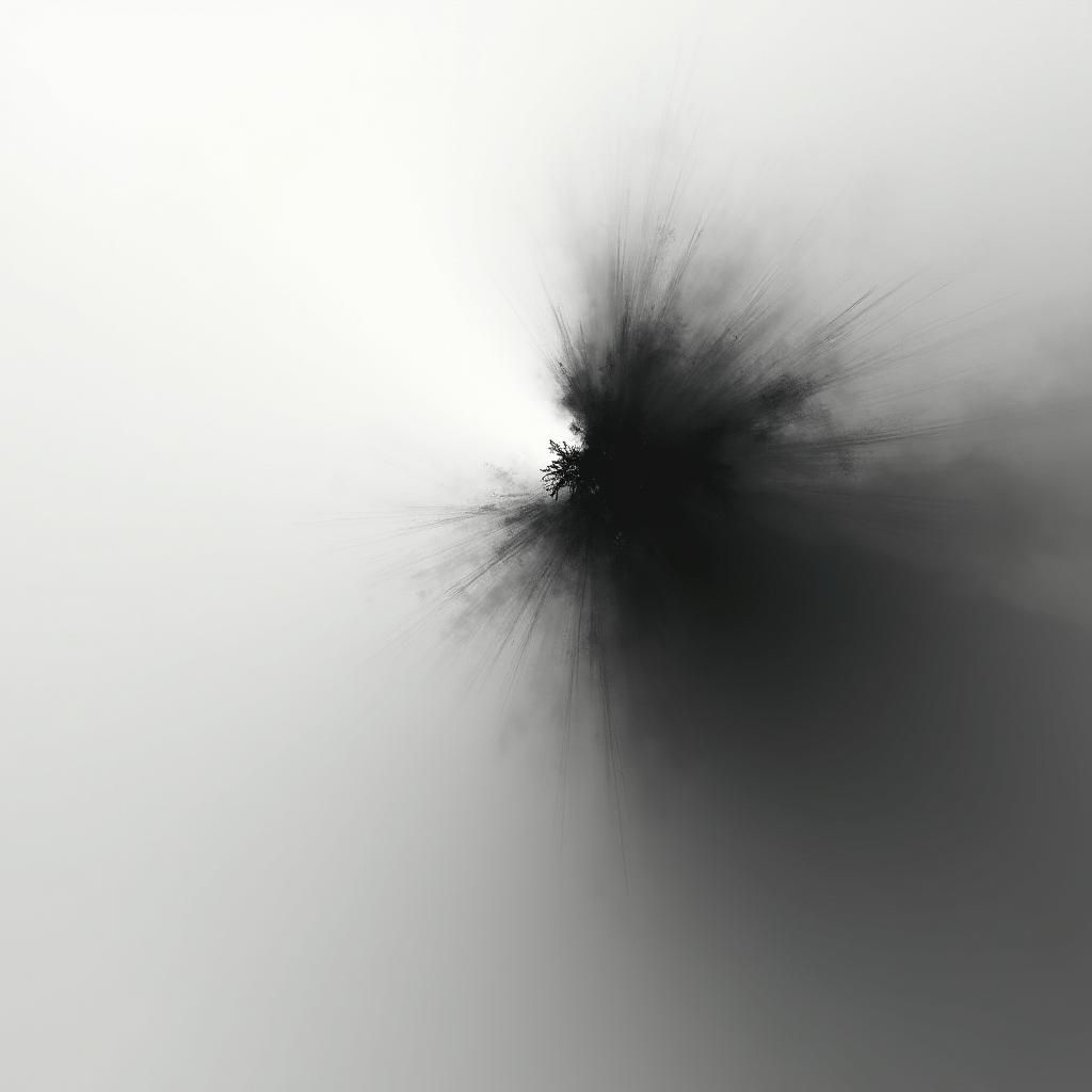 Monochrome Airbrush Strokes in Abstract Expressionist Style