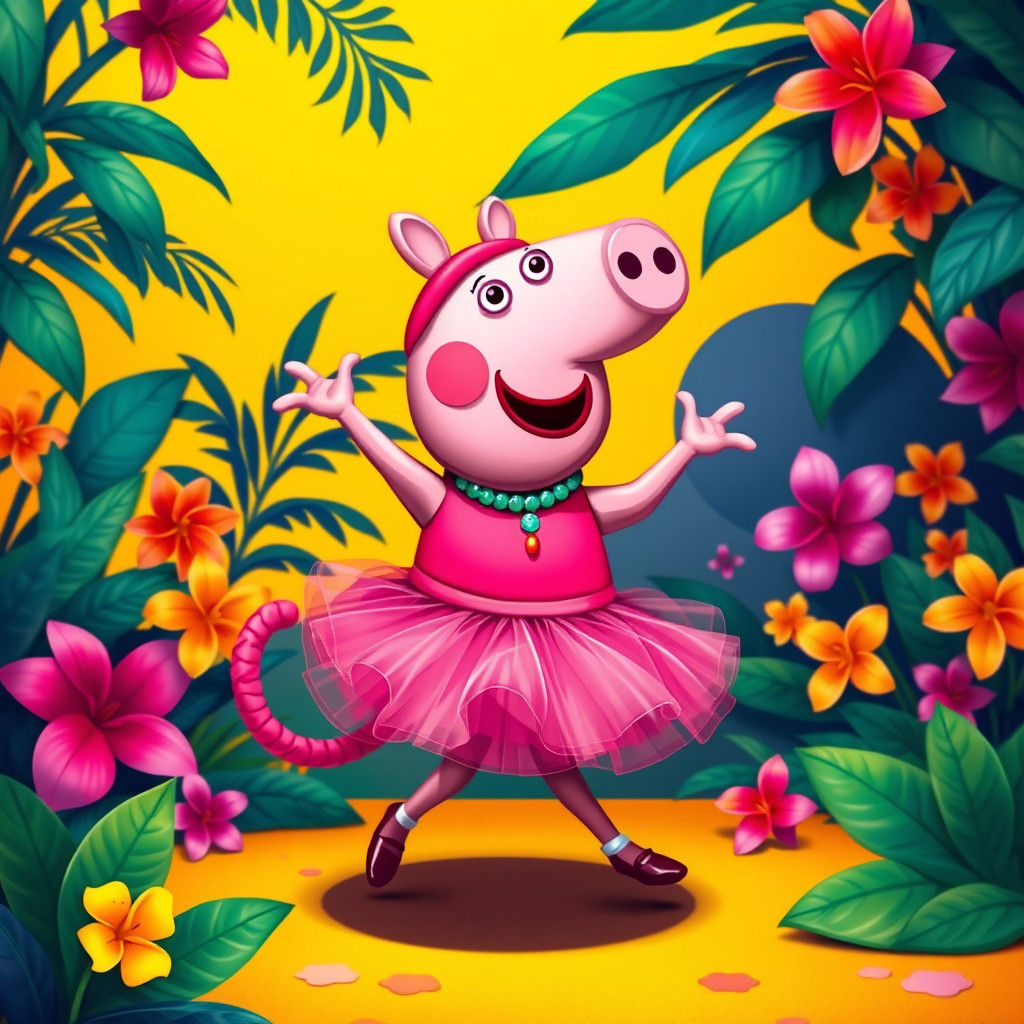 Peppa Pig Dances Salsa in Monkey Costume